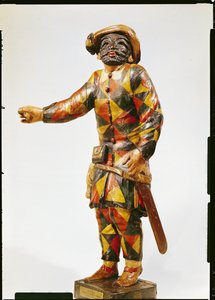 Figura Arlekina z Teatru Serafin (drewno polichromowane)