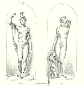 Figurki du Piedestal, Pallas, Wenus (grawerowanie) autorstwa Italian School