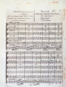 Pierwsza strona Nuty Lodoiska (scena 4), opera Luigiego Cherubiniego autorstwa Italian School