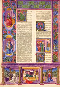Fol.157v Druga Ewangelia Łukasza, z Biblii Borso d
