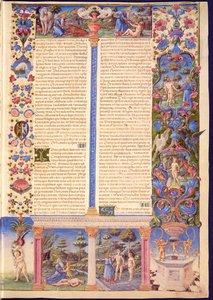 Fol.6r Genesis. Stworzenie Adama i Ewy z Biblii Borso d