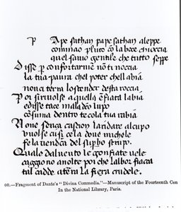 Fragment „Divina Commedia” Dantego (1265-1321), ilustracja z „Nauka i literatura średniowiecza i renesansu”, napisana i rytowana przez Paula Lacroix, 1878 autorstwa Italian School