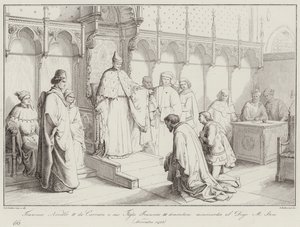 Francesco Novello II z Carrary i jego syn Francesco III proszą o litość doży Michele Steno autorstwa Italian School