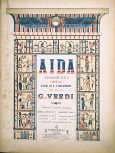 Przednia okładka partytury Aida, autorstwa Giuseppe Verdiego (1813-1901) autorstwa Italian School