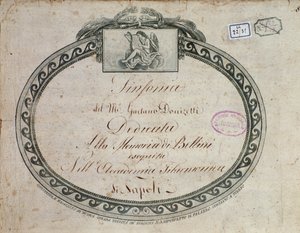 Frontyspis „Symfonii Es-dur: dedykowanej pamięci Belliniego” Gaetano Donizettiego (1797-1848). autorstwa Italian School