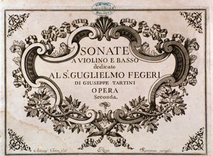 Frontyspis partytury do Sonat Giuseppe Tartiniego (lito) autorstwa Italian School