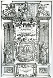 Frontyspis do Czterech ksiąg architektury autorstwa Andrei Palladio, 1570 autorstwa Italian School