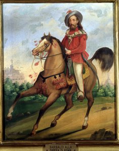 Garibaldi na koniu ubrany do obrony Rzymu. Muzeum Risorgimento. Mediolan autorstwa Italian School