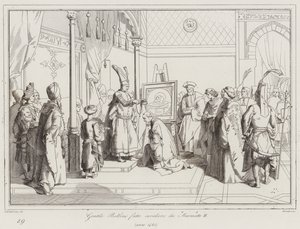 Gentile Bellino pasowany na rycerza przez Mohammeda II autorstwa Italian School