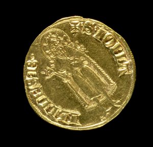 Złoty floren (rewers) przedstawiający św. Jana Chrzciciela, Florentine, 1252 (awers patrz 83495)