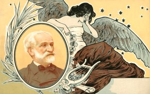Śmierć Guiseppe Verdiego (kolorowa litografia) autorstwa Italian School