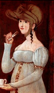 Ręcznie robiona czekolada: degustacja. Anonimowy obraz znaku. 1875-1900 Mediolan, Museo di Milano autorstwa Italian School
