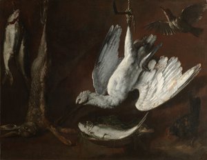 Zając, Łyżodziób i Ryba, połowa XVII wieku (olej na płótnie) autorstwa Italian School