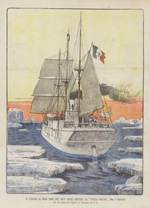 Podróż na biegun północny Duca Degli Abruzzi, gwiazdy polarnej w lodzie autorstwa Italian School
