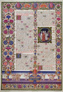 Podświetlana strona z Księgi Psalmów, z Biblii Borso d