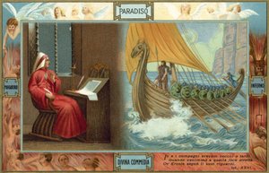 Ilustracja do Boskiej komedii Dantego (kolorowa litografia) autorstwa Italian School
