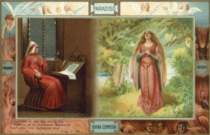 Ilustracja do Boskiej komedii Dantego (kolorowa litografia) autorstwa Italian School