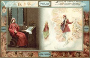 Ilustracja do Boskiej komedii Dantego (kolorowa litografia) autorstwa Italian School