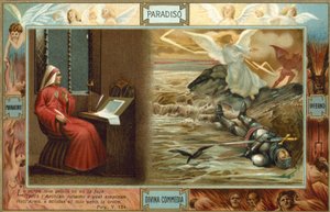 Ilustracja do Boskiej komedii Dantego (kolorowa litografia) autorstwa Italian School