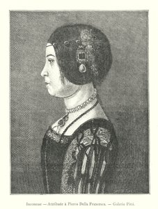 Inconnue, Attribuee a Pierro Della Francesca, Galerie Pitti (grawerowanie) autorstwa Italian School