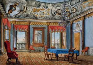 Wnętrze weneckiego pałacu autorstwa Italian School