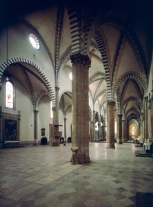 Widok wnętrza bazyliki Santa Maria Novella autorstwa Italian School