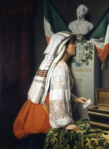 Włoskie referendum z października 1870 r. przez Luigi Riva autorstwa Italian School