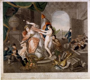 Włoska antyfrancuska publikacja satyryczna dotycząca inwazji z 1796 r. Museo del Risorgimento. Mediolan autorstwa Italian School