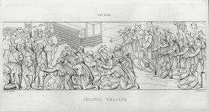 La Colonna Trajana, Kolumna Trajana (rycina) autorstwa Italian School