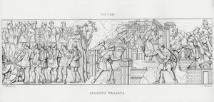 La Colonna Trajana, Kolumna Trajana (rycina) autorstwa Italian School