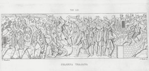 La Colonna Trajana, Kolumna Trajana (rycina) autorstwa Italian School