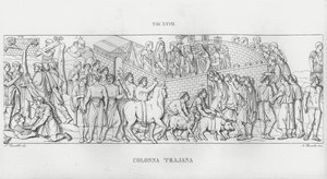 La Colonna Trajana, Kolumna Trajana (rycina) autorstwa Italian School