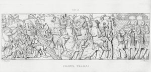 La Colonna Trajana, Kolumna Trajana (rycina) autorstwa Italian School