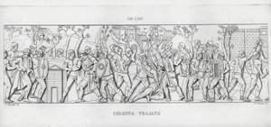 La Colonna Trajana, Kolumna Trajana (rycina) autorstwa Italian School