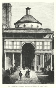 Fasada Kaplicy Pazzi, Klasztor Santa Croce (rycina) autorstwa Italian School