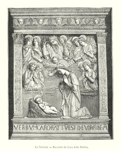 La Nativite, płaskorzeźba Luca della Robbia (grafika) autorstwa Italian School