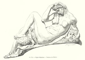 Noc, Figura Alegoryczna, Grób Medyceuszy (rycina) autorstwa Italian School