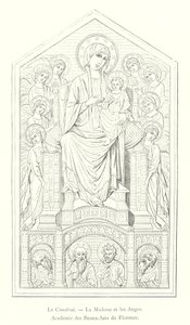 Cimabue, Madonna i Anioły, Akademia Sztuk Pięknych we Florencji (grafika) autorstwa Italian School