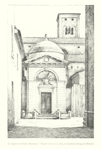 Grób Dantego w Rawennie, Fasada zbudowana w 1780 roku, przez architekta Morigia z Rawenny (rycina) autorstwa Italian School