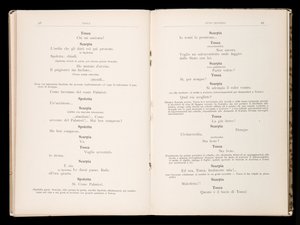 Libretto autorstwa Toski Giacomo Pucciniego, wydanie Ricordi, Włochy autorstwa Italian School
