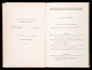 Libretto autorstwa Toski Giacomo Pucciniego, wydanie Ricordi, Włochy autorstwa Italian School