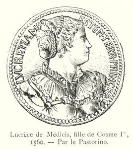 Lucrece de Medici, wypełnienie Cosme Jer autorstwa Italian School