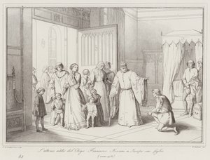 Ostatnie pożegnanie doża Francesco Foscari z synem Jacopo autorstwa Italian School