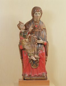 Madonna dAcuto (malowane drewno, kolorowe szkło i kamienie szlachetne)