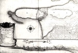 Mapa twierdzy w Modon, Morea autorstwa Italian School