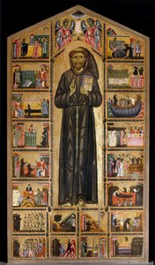 Mistrz (Maestro) del San Francesco Bardi. Szkoła florencka z pierwszej połowy XIII wieku. Ołtarz św. Franciszka z Asyżu (Asyż). Sceny z życia św. Francois. Kaplica (Cappella) Bardi. autorstwa Italian School