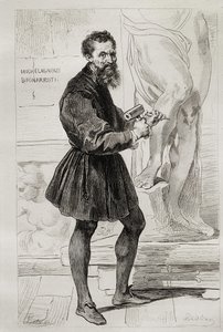 Rzeźbiarz Michała Anioła Buonarrotiego autorstwa Italian School