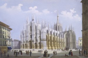 Katedra w Mediolanie z widoków Mediolanu i okolic autorstwa Italian School