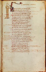 Ms 19 fol.47 Strona tekstu z historycznym inicjałem, z Lart dAimer Owidiusza (43-17 pne) autorstwa Italian School