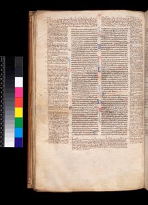 Ms 213. Grzegorz IX, Dekrety z aparatem Bernarda Botone z Parmy, F.93v. Tekst główny w gotyckiej książeczce (miot rotunda) autorstwa Italian School